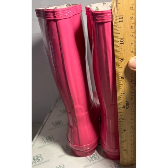 Girls Rubber Boot Waterproof Pink Gloss M&B Moneysworth & Best Sz 5 Tall - Picture 7 of 14